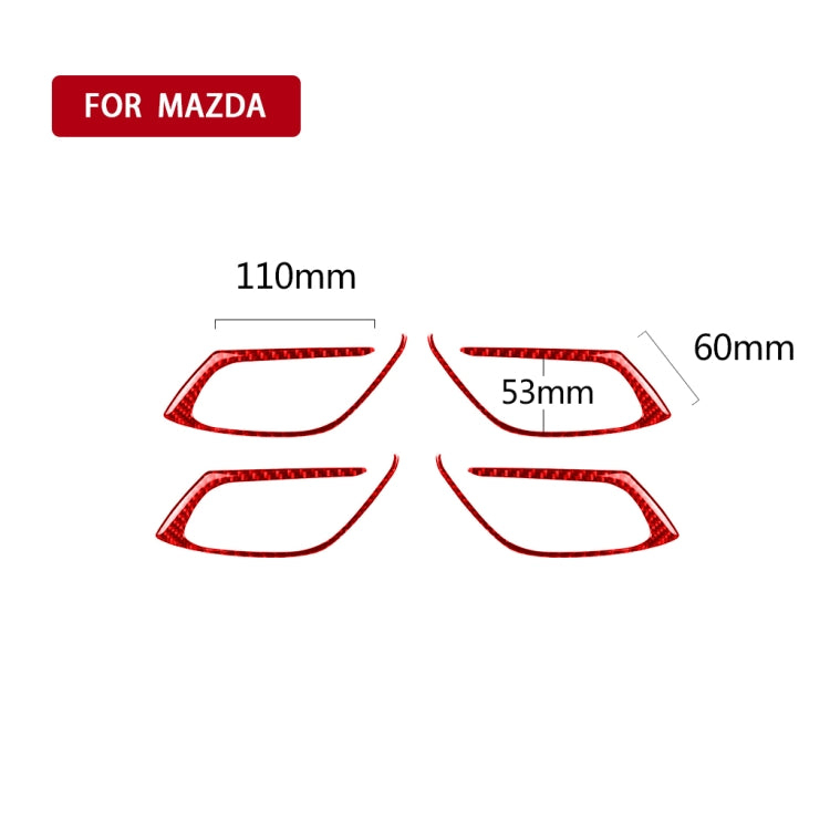 Car Carbon Fiber Inside Door Handle Decorative Sticker for Mazda CX-5 2017-2018, Left and Right Drive (Red)