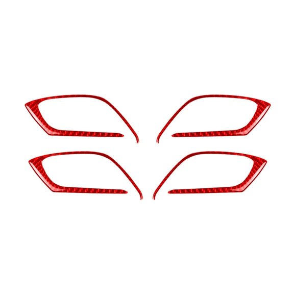 Car Carbon Fiber Inside Door Handle Decorative Sticker for Mazda CX-5 2017-2018, Left and Right Drive (Red)