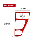 Car Carbon Fiber Gear Panel Decorative Sticker for Infiniti Q50 2014-2020, Left Drive (Red)