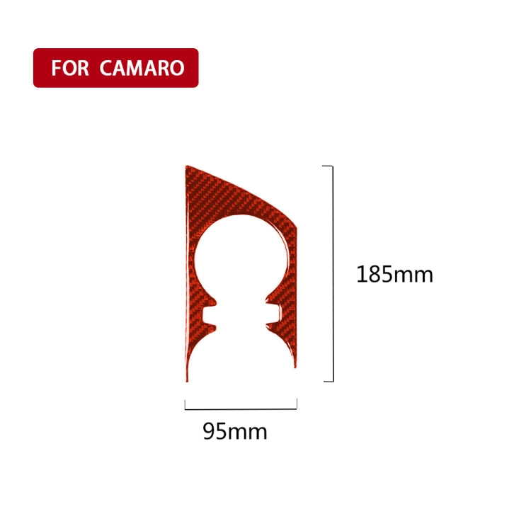 Car Carbon Fiber Water Cup Holder Panel Decorative Sticker for Chevrolet Camaro 2017-2019, Left Drive (Red)