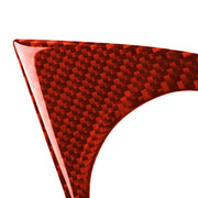 Car Carbon Fiber Water Cup Holder Panel Decorative Sticker for Chevrolet Camaro 2017-2019, Left Drive (Red)