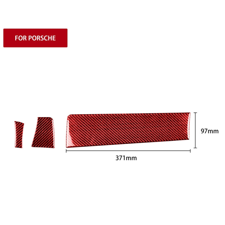 Car Carbon Fiber Central Control Panel Decorative Sticker for Porsche Macan 2014-2021, Left Drive(Red)