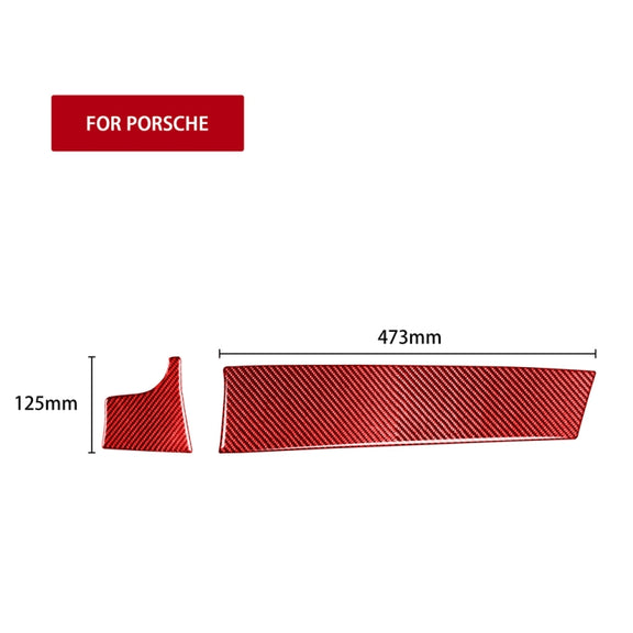 Car Carbon Fiber Central Control Instrument Decorative Sticker for Porsche Panamera, Left Drive (Red)