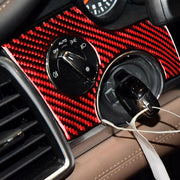 Car Carbon Fiber Key Hole Decorative Sticker for Porsche Panamera, Left Drive (Red)