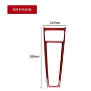 Car Carbon Fiber Gear Panel Decorative Sticker for Porsche Macan 2014-2021, Left and Right Drive Universal(Red)