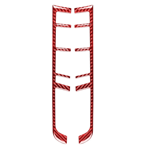 Car Carbon Fiber Gear Button Frame Decorative Sticker for Porsche Macan 2014-2021, Left and Right Drive Universal (Red)