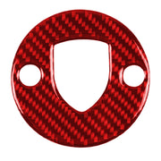 Car Carbon Fiber Steering Wheel Decorative Sticker for Porsche Macan 2014-2021, Left and Right Drive Universal (Red)