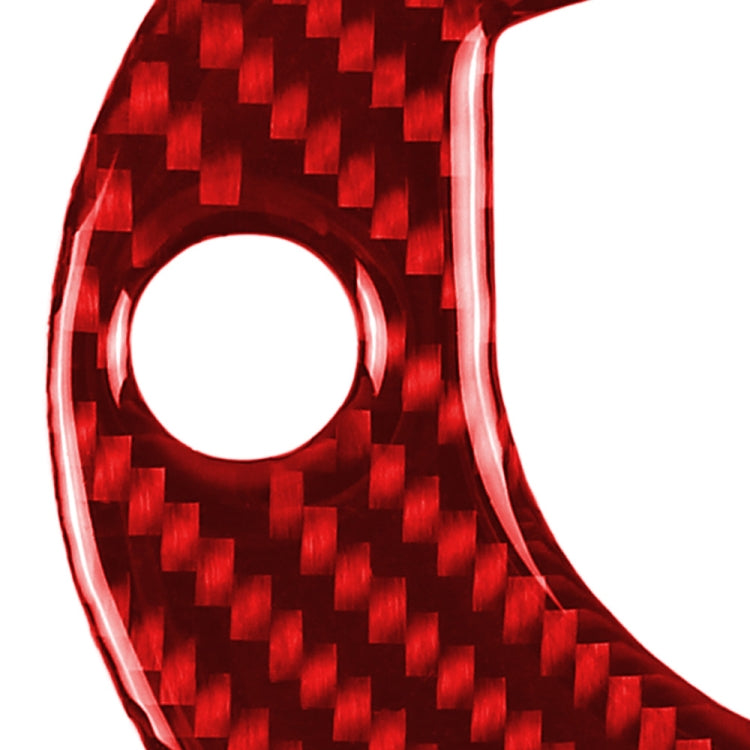 Car Carbon Fiber Steering Wheel Decorative Sticker for Porsche Macan 2014-2021, Left and Right Drive Universal (Red)