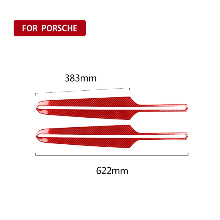 Car Carbon Fiber Door Panel Decorative Sticker for Porsche Macan 2014-2021, Left and Right Drive Universal (Red)