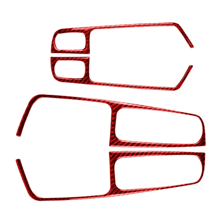 Car Carbon Fiber Window Buttons Panel Decorative Sticker for Porsche Macan 2014-2021, Left and Right Drive Universal (Red)