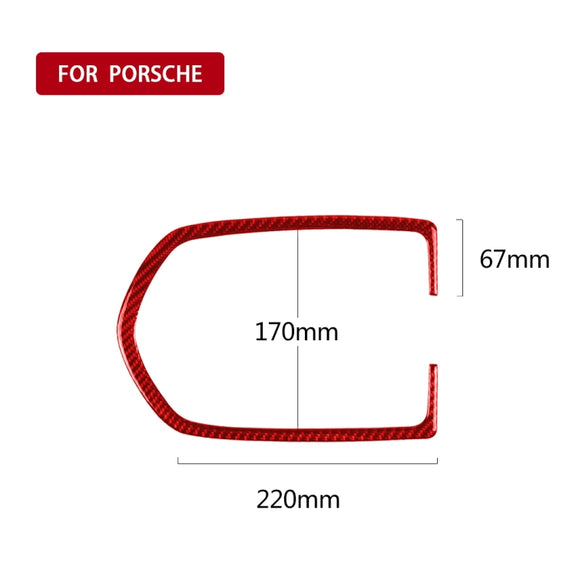 Car Carbon Fiber Dome Light Panel Decorative Sticker for Porsche Macan 2014-2021, Left and Right Drive Universal(Red)