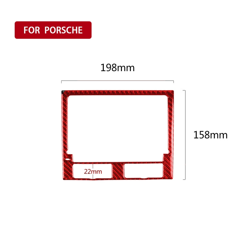 Car Carbon Fiber Navigation Panel Decorative Sticker for Porsche Macan 2014-2018, Left and Right Drive Universal (Red)