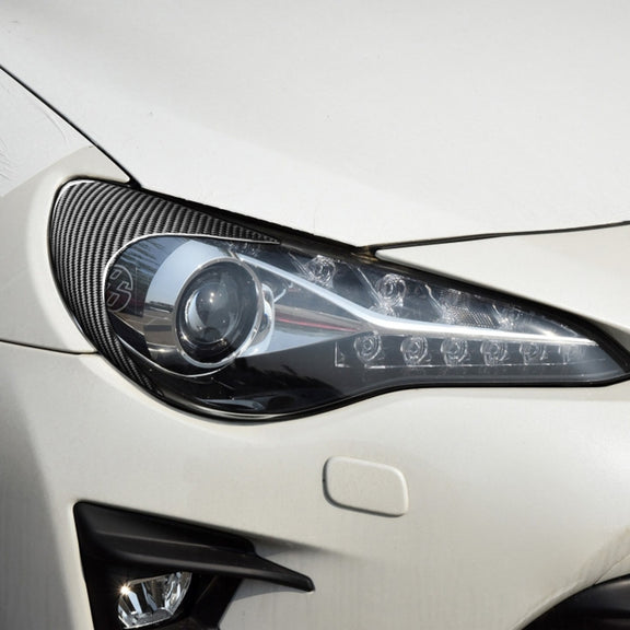 2 PCS / Set Carbon Fiber Car Front Lamp Eyebrow Decorative Sticker for Toyota GT86 / Subaru BRZ 2012-2016, Drop Glue Version