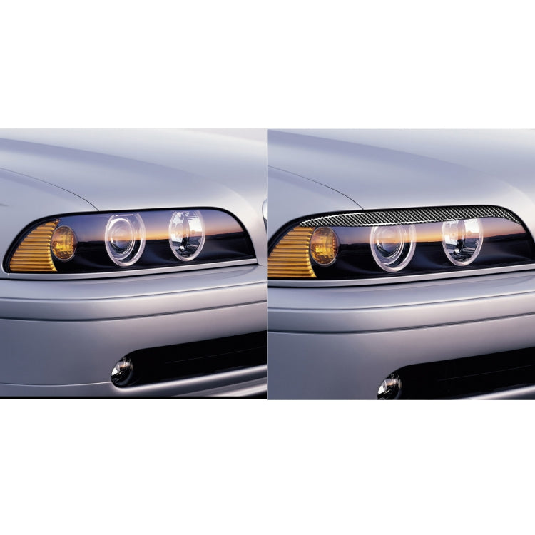 2 PCS / Set Carbon Fiber Car Lamp Eyebrow Decorative Sticker for BMW E39 1997-2003, Drop Glue Version