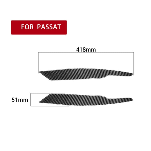 2 PCS / Set Carbon Fiber Car Lamp Eyebrow Decorative Sticker for Volkswagen Passat B6 3C 2005-2010, Drop Glue Version