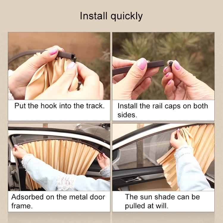 4 in 1 Car Auto Sunshade Curtains Windshield Cover Set (Black)