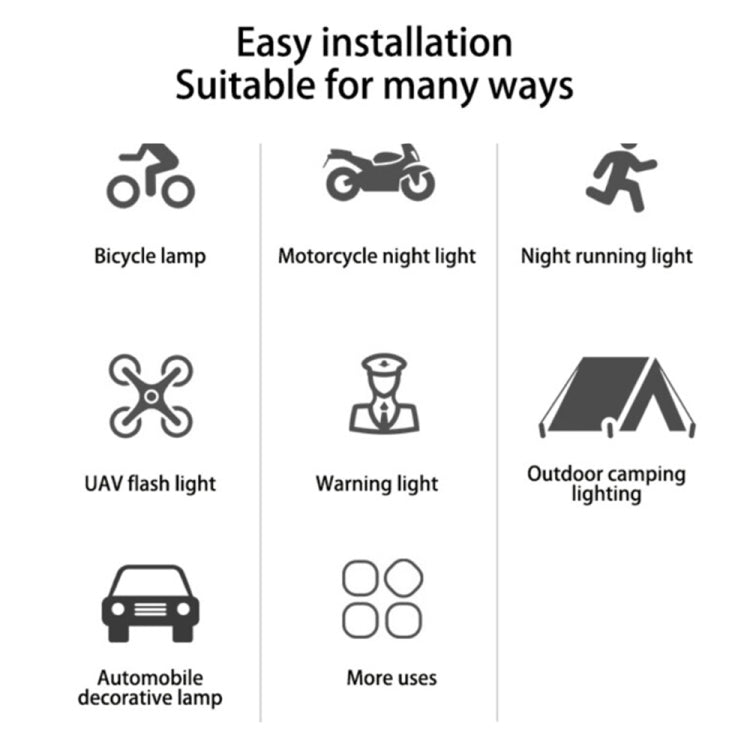 Motorcycle Super Water-resistant Multi-Mode Strobe Light with Wireless Remote Control