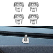 For BMW 5 Series 2011-2017 4 in 1 Car Interior Door Window Trim Panel Locking Knob Button Cover 5142 9171 769 (Silver)
