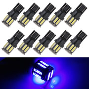 10pcs T10 DC12V / 0.96W / 0.08A Car Clearance Light 10LEDs SMD-7020 Lamp Beads (Blue Light)