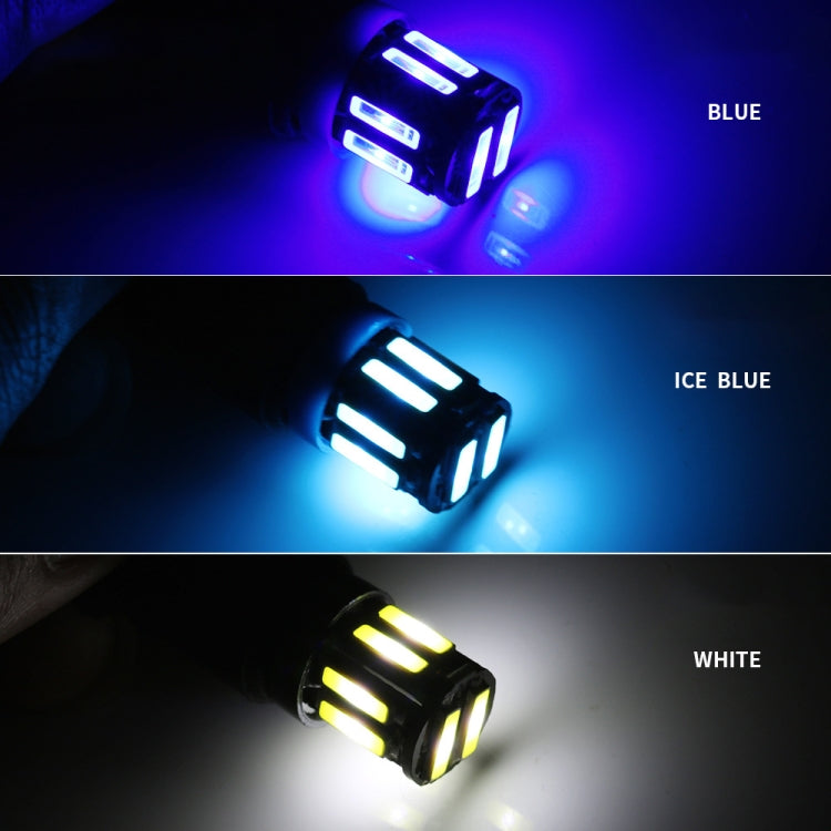10pcs T10 DC12V / 0.96W / 0.08A Car Clearance Light 10LEDs SMD-7020 Lamp Beads (White Light)