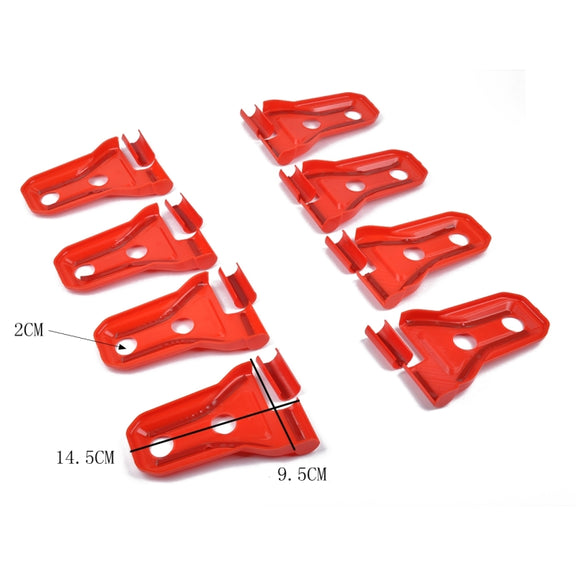 8 PCS Automotive ABS Side Door Hinge Protector Cover Trim for Jeep Wrangler JL 4 Door 2018-2019(Red)