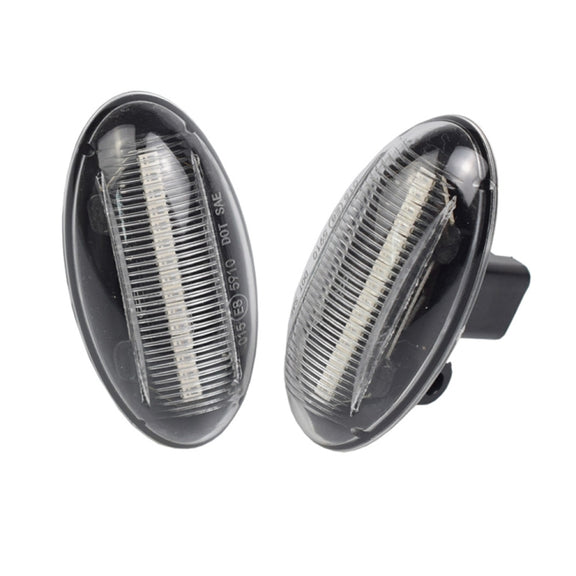 2pcs For Peugeot 1007 Car Dynamic LED Fender Side Light 817300H010 (Transparent)