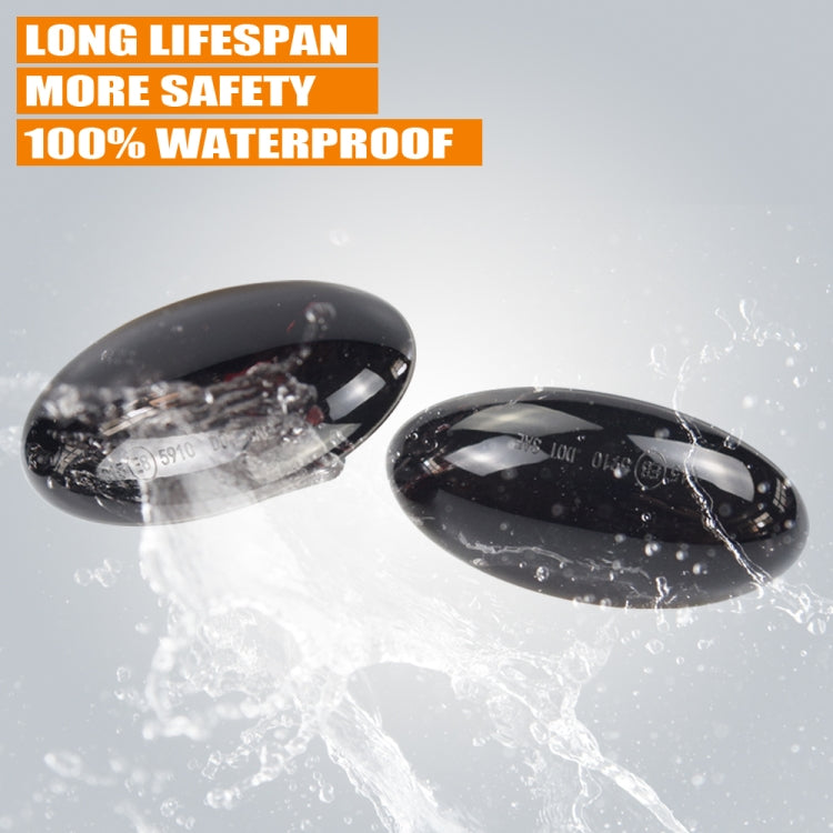 2pcs For Peugeot 1007 Car Dynamic LED Fender Side Light 817300H010 (Transparent Black)
