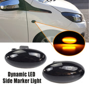 2pcs For Peugeot 1007 Car Dynamic LED Fender Side Light 817300H010 (Transparent Black)