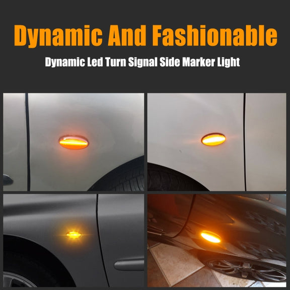 2pcs For Peugeot 1007 Car Dynamic LED Fender Side Light 817300H010 (Transparent Black)