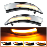 1 Pair For Ford Fiesta 2008-2017 Car Dynamic LED Turn Signal Light Rearview Mirror Flasher Water Blinker (Transparent Black)