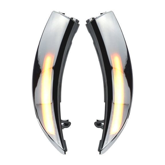 1 Pair For Ford Fiesta 2008-2017 Car Dynamic LED Turn Signal Light Rearview Mirror Flasher Water Blinker (Transparent Black)