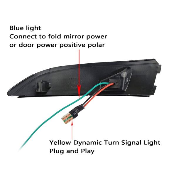 1 Pair For Ford Fiesta 2008-2017 Car Dynamic LED Turn Signal Light Rearview Mirror Flasher Water Blinker