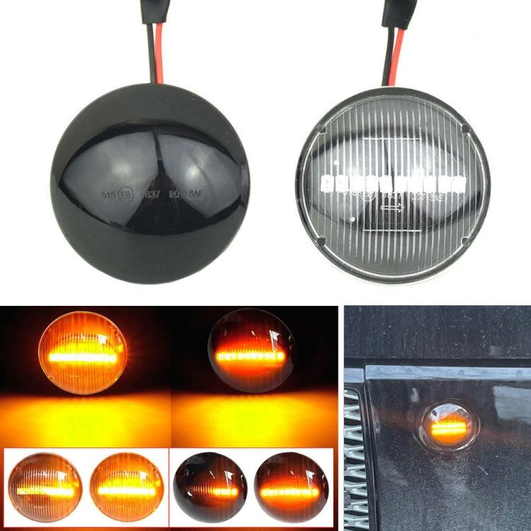 2pcs For Land Rover Range Rover L322 2002-2012 Car Dynamic LED Fender Side Light (Transparent Black)