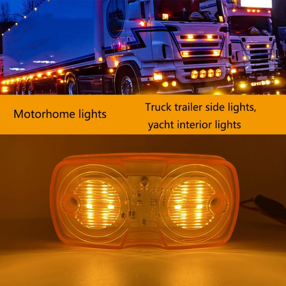 2pcs MK-106 Truck 12LEDs Side Marker Light (Yellow Light)