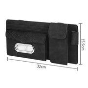 Car Sheepskin Leather Sun Visor Storage Clip (Mint Green)