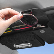 Car Sheepskin Leather Sun Visor Storage Clip (Mint Green)