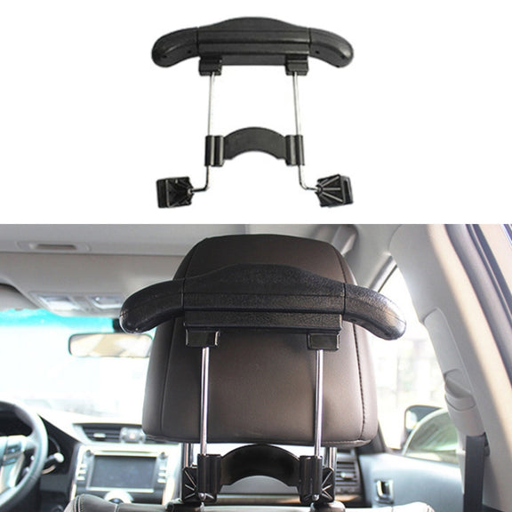 Car Faux Leather Retractable Coat Hanger (Black)