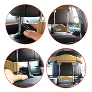 Car Faux Leather Retractable Coat Hanger (Black)