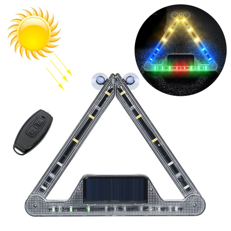 Car Triangular Light Warning Sign Solar Charging Strobe Emergency Ranger Light (Colorful Light)