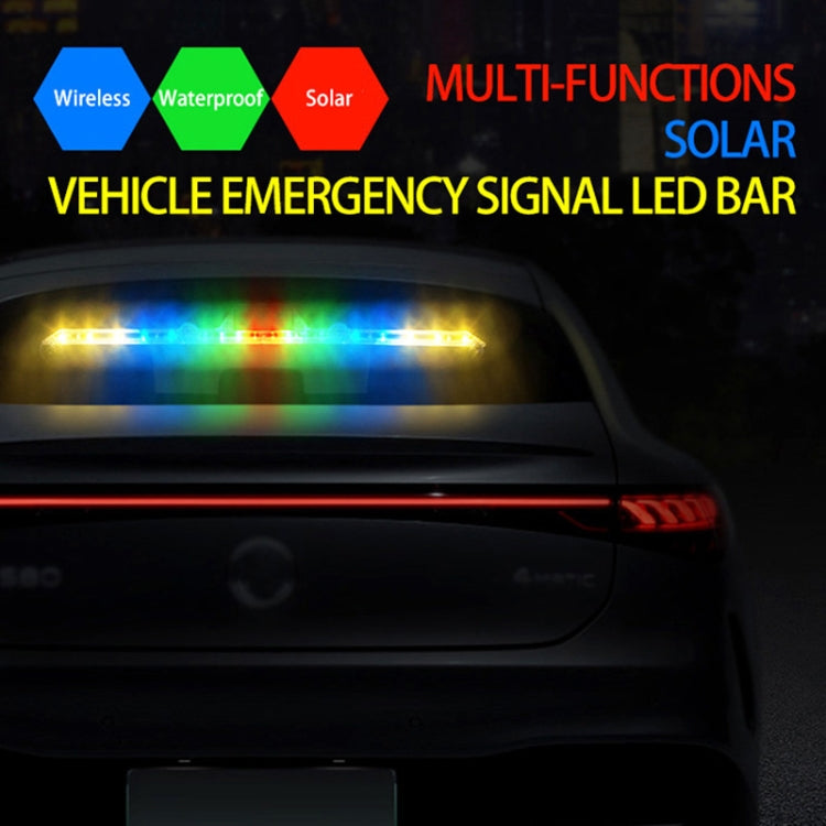 Car Triangular Light Warning Sign Solar Charging Strobe Emergency Ranger Light (Colorful Light)