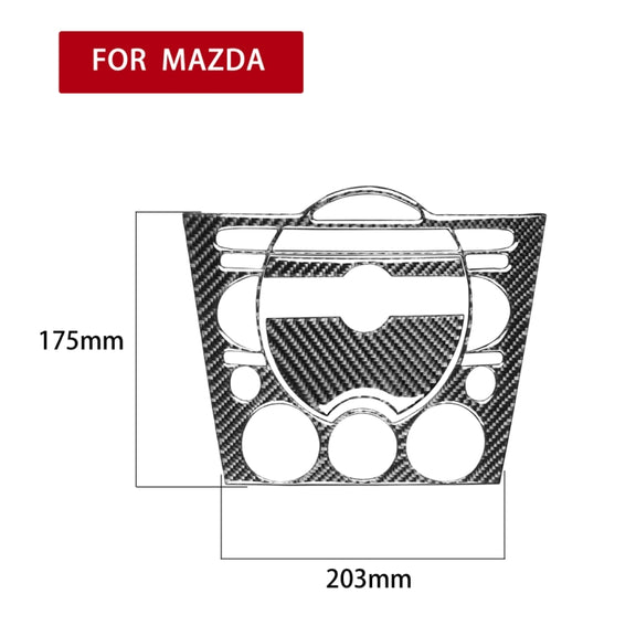 3 in 1 Car Carbon Fiber Dashboard Multimedia Panel Decorative Sticker for Mazda RX8 2004-2008, Left and Right Drive Universal