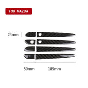 One Set Car Carbon Fiber Outside Door Handle with Smart Hole Decorative Sticker for Mazda CX-5 2017-2018, Right Drive