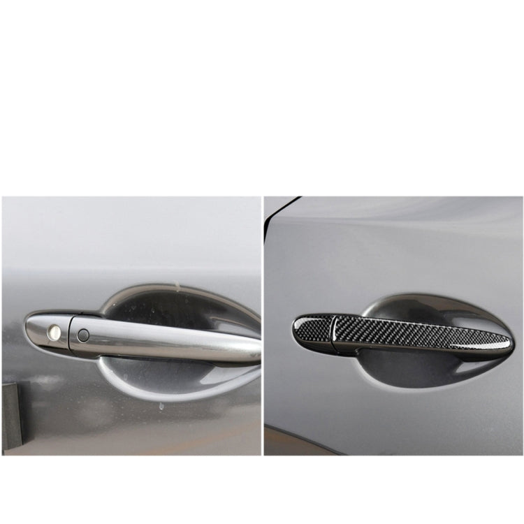 One Set Car Carbon Fiber Outside Door Handle with Smart Hole Decorative Sticker for Mazda CX-5 2017-2018, Right Drive