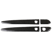 Car Carbon Fiber Outside Door Handle with Smart Hole Decorative Sticker for Mazda CX-5 2017-2018, Left Drive