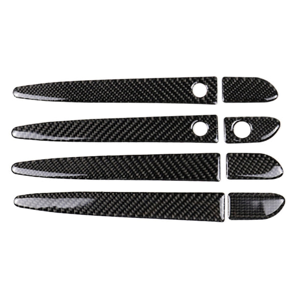 Car Carbon Fiber Outside Door Handle with Smart Hole Decorative Sticker for Mazda CX-5 2017-2018, Left Drive