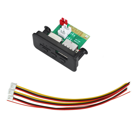 Car 12V Audio MP3 Player Decoder Board FM Radio TF Card USB AUX, with Bluetooth (Black)