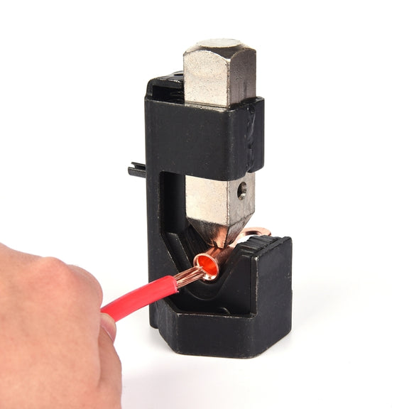 Car Battery Cable Hammer Crimper Hammer Lug Crimper Tool Pliers with T2 Copper 2 x 3/8 Heavy-duty Cold-pressed Wire Terminals