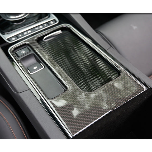 B Style Carbon Fiber Car Water Cup Decorative Sticker for Jaguar F-PACE 2016-2020