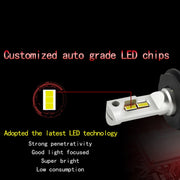 2 PCS P18 H7 DC11-30V 52W 6500K 6500LM Car LED Headlight Lamps