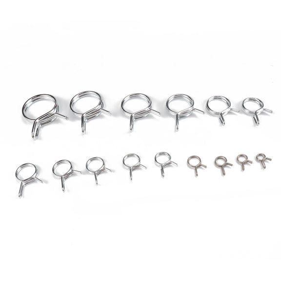 180 PCS Double Wire Spring Tube Clamp Water Pipe Clamps, Size: 5-24mm